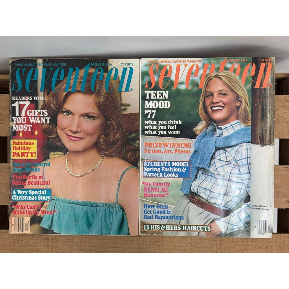 Vintage Seventeen Magazine Lot December 1976‎ January 1977 70s Fashion Lifestyle